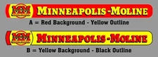 Minneapolis Moline Tractor Banner Vintage Recreated - 2 Different Sticker Decal