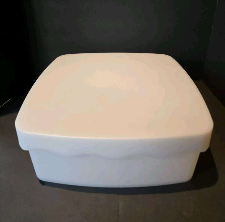 Petired Pearl White Square Plastic Organizer Box Storage Container Lid 10"x10" - Image 2 of 3