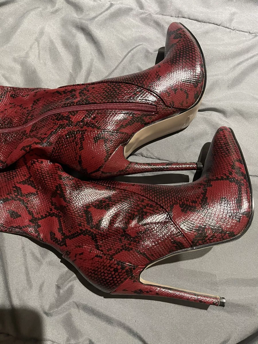 Snakeskin thigh high hotsell boots size 11