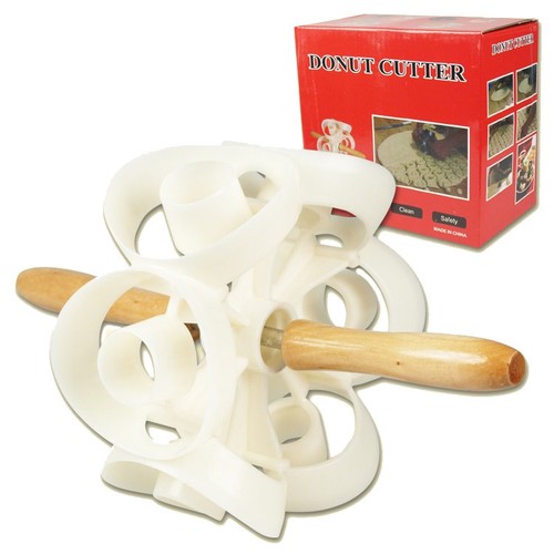 Donut Cutter Schneider Former Maker Roller Drehbar 6 Stück Teigform