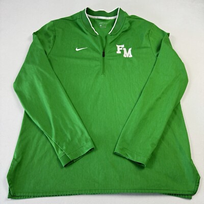 Nike Franklin Marshall Men s XL Green 1/4 Zip Long Sleeve NCAA Dri-Fit Shirt