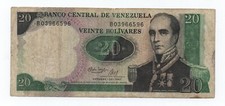 VENEZUELA 20 BOLIVARES 1987 PICK 71 LOOK SCANS