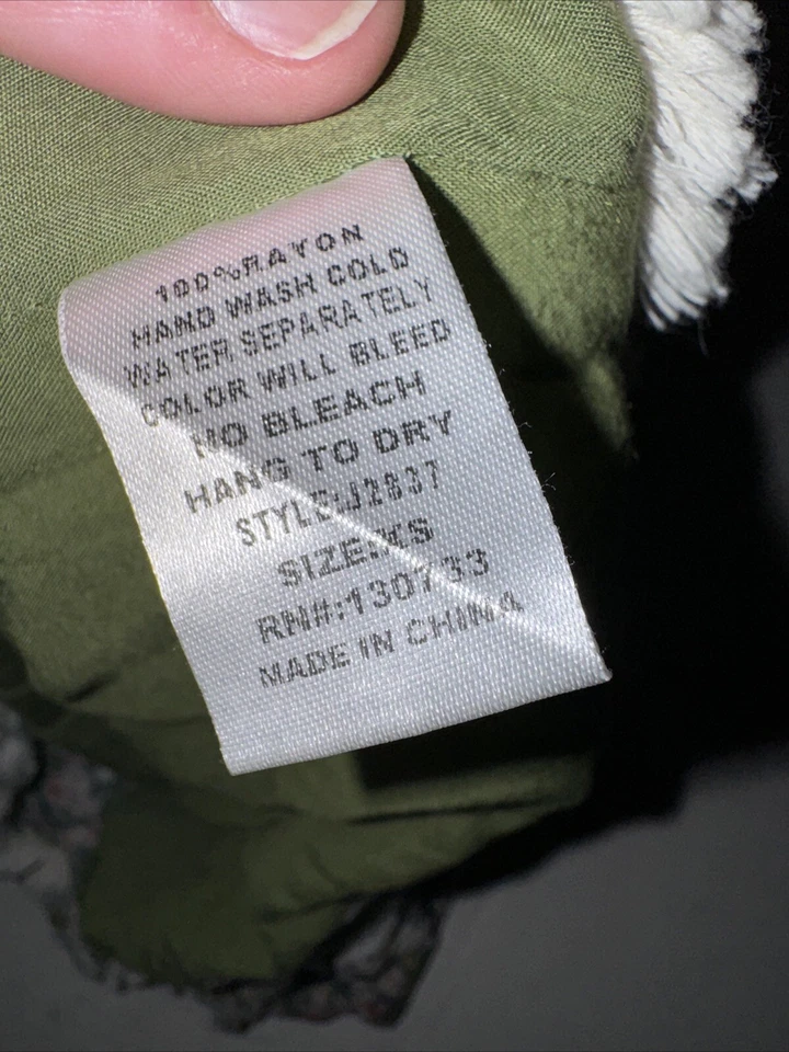 Pantalones Cortos Altard State Para Mujer Extra Pequeños Verde Floral Bordado Flecos Foto 4 de 4