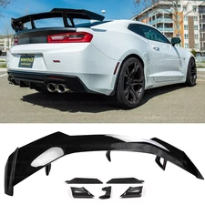 For 16-24 Chevy Camaro ZL1 1LE Style LT RS SS ABS Trunk Spoiler Wing Gloss Black