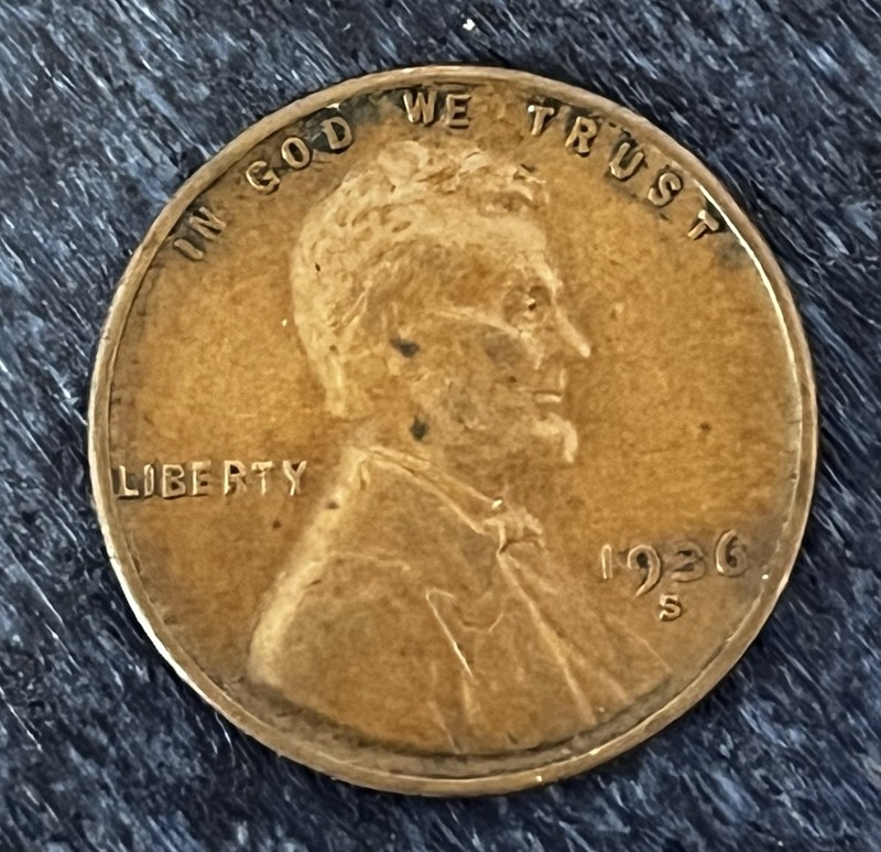 1936 S Lincoln Wheat Cent Penny