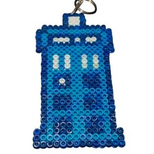 Dr Who Tardis Handmade Perler Bead Art Keychain