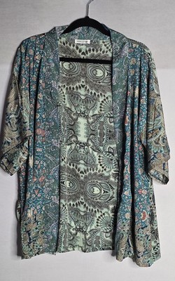 Karma Highway Womens Bohemian Patchwork Kimono Style Open Front One Size