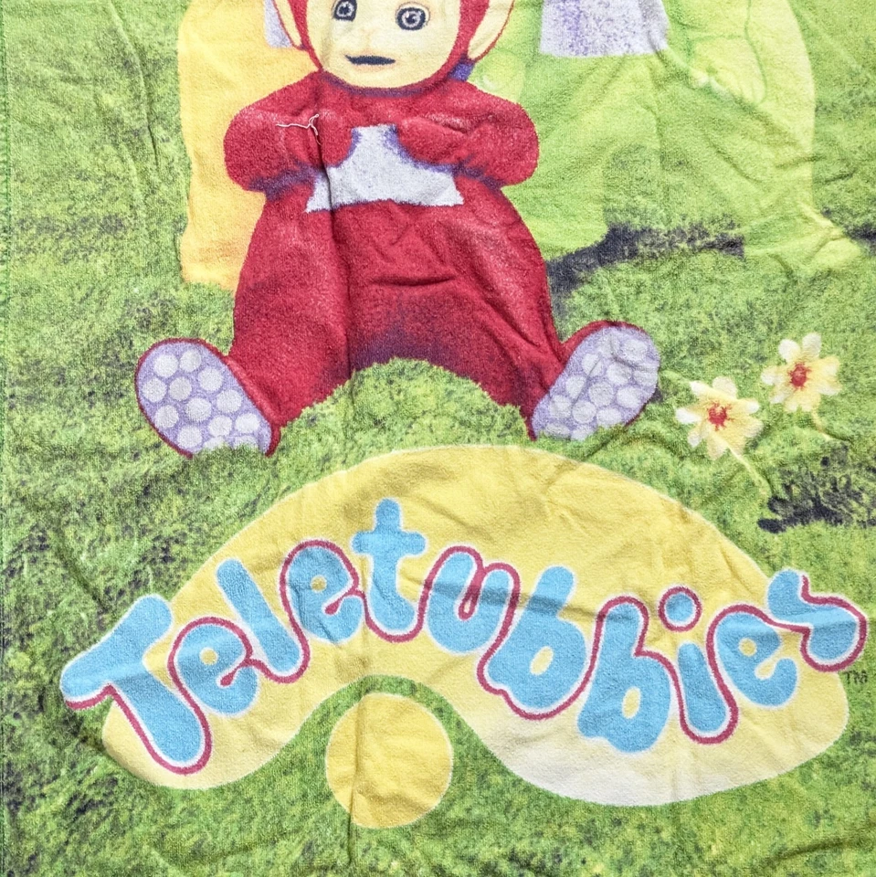 VTG 1998 Teletubbies Here Comes Beach Bath Towel Vintage Jay Franco 90s Y2K PBS - Image 4 of 4