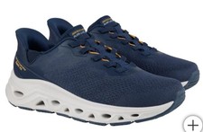 New Skechers Men's Glide Step Sneaker Memory Foam Hands Free Navy Color Size 12