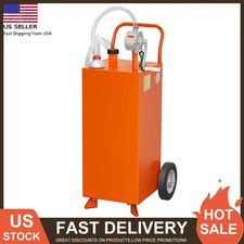 30 Gallon Gas Caddy w/Pump Wheels Portable Fuel Gasoline Diesel Transfer Tank