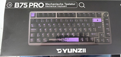 YUNZII B75 PRO Mechanische QWERTZ RGB Tastatur USB Bluetooth Schwarz Lila
