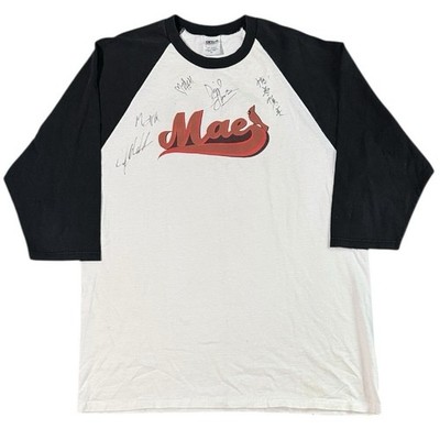 Vintage Y2K Mae Band Raglan 3/4 Sleeve Signed Tee Shirt Men s L