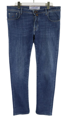 Jacob Cohen 688 Herrenjeans W38 Fade Effekt Schnurrhaare Knopf Fly Stretch Slim