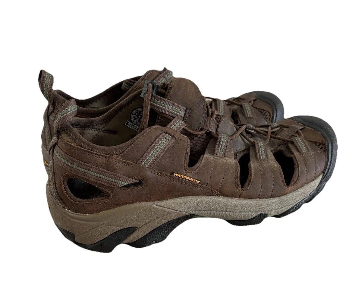 KEEN ARROYO II 2 1008419 Waterproof Brown Leather Water Shoes Sandaks Mens 12