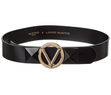 $395. Valentino by Mario Valentino Women's Mati Leather Belt Black Size M