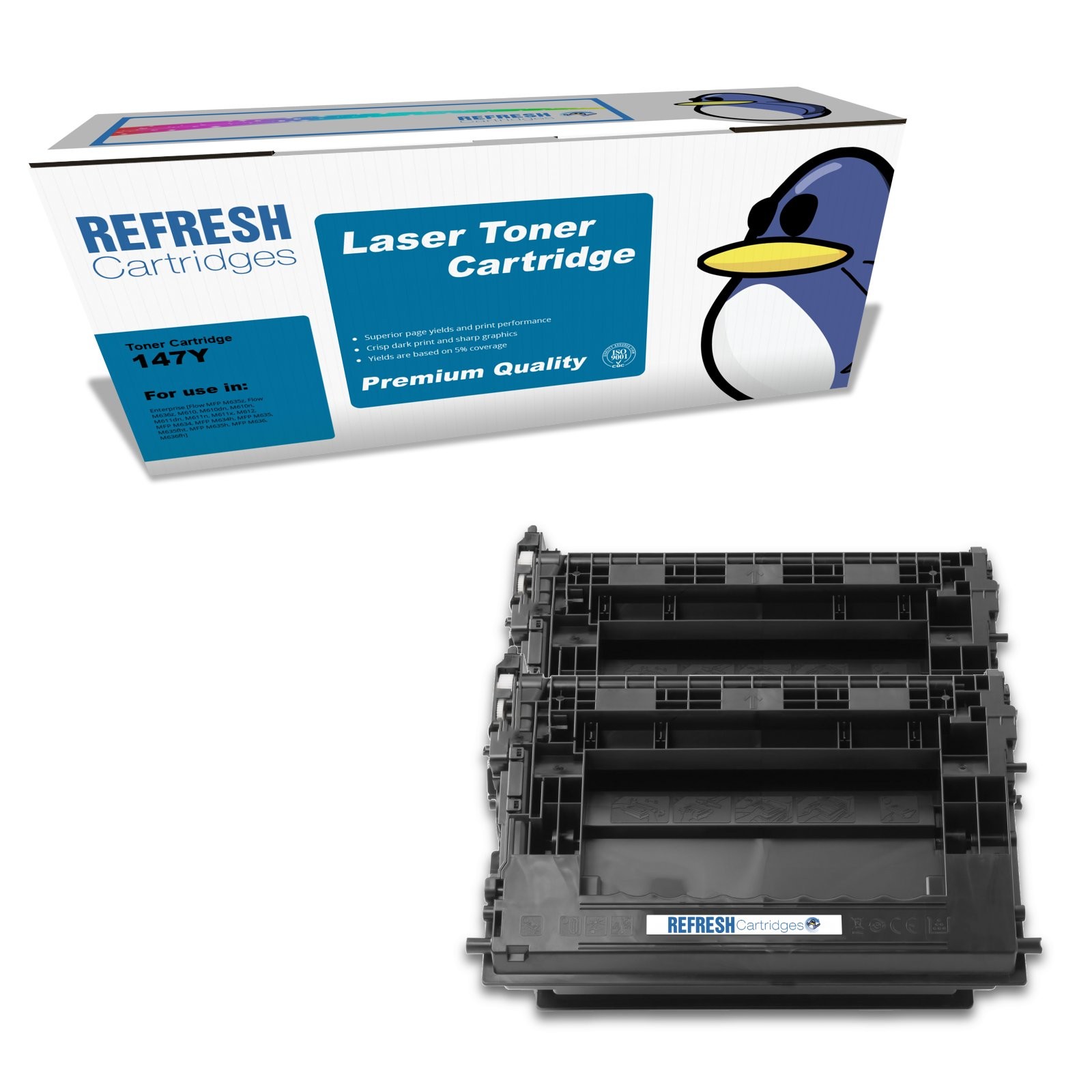 Refurbished Black 147Y Toner TWIN PACK Compatible With HP Printers