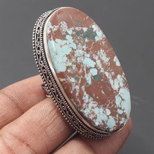 Turquoise Gemstone 925 Sterling Silver Handmade Ring Jewelry Gift For Wife