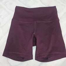 BNWOT LULUEMON  DEEP PURPLE HIGH RISE SIZE 6 UK SIZE 10 CYCLING WORKOUT SHORTS 