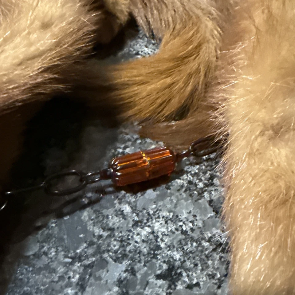 Mink Fur Red Stole Wrap Neck Shoulder 3 Full Body Pelts w Tails Vtg 1940s - Image 4 of 4