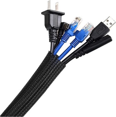 AGPTEK Kabelschlauch 3m 19mm Selbstschließend Kabelkanal Flexibel Schwarz