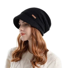 Warm and Cozy Hat for Women Cable Knit Beanie with Teddy Fleece