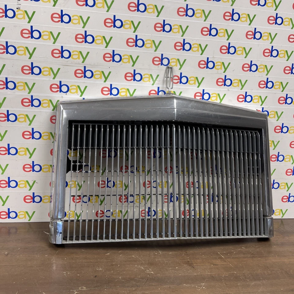 1985-1989 LINCOLN TOWN CAR OEM CHROME FRONT UPPER GRILLE GRILL EMBLEM - Image 3 of 4