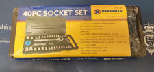 Marksman 40pc Socket Set 1/4 3/8 Drive Metric SAE Ratchet Extension Case 52113C