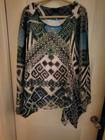 Style & Co Multicolor Embellished Poncho Top 3X Read