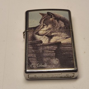 R.J. McDonald North American Wildlife Artist Lobo Lookout Zippo Lighter