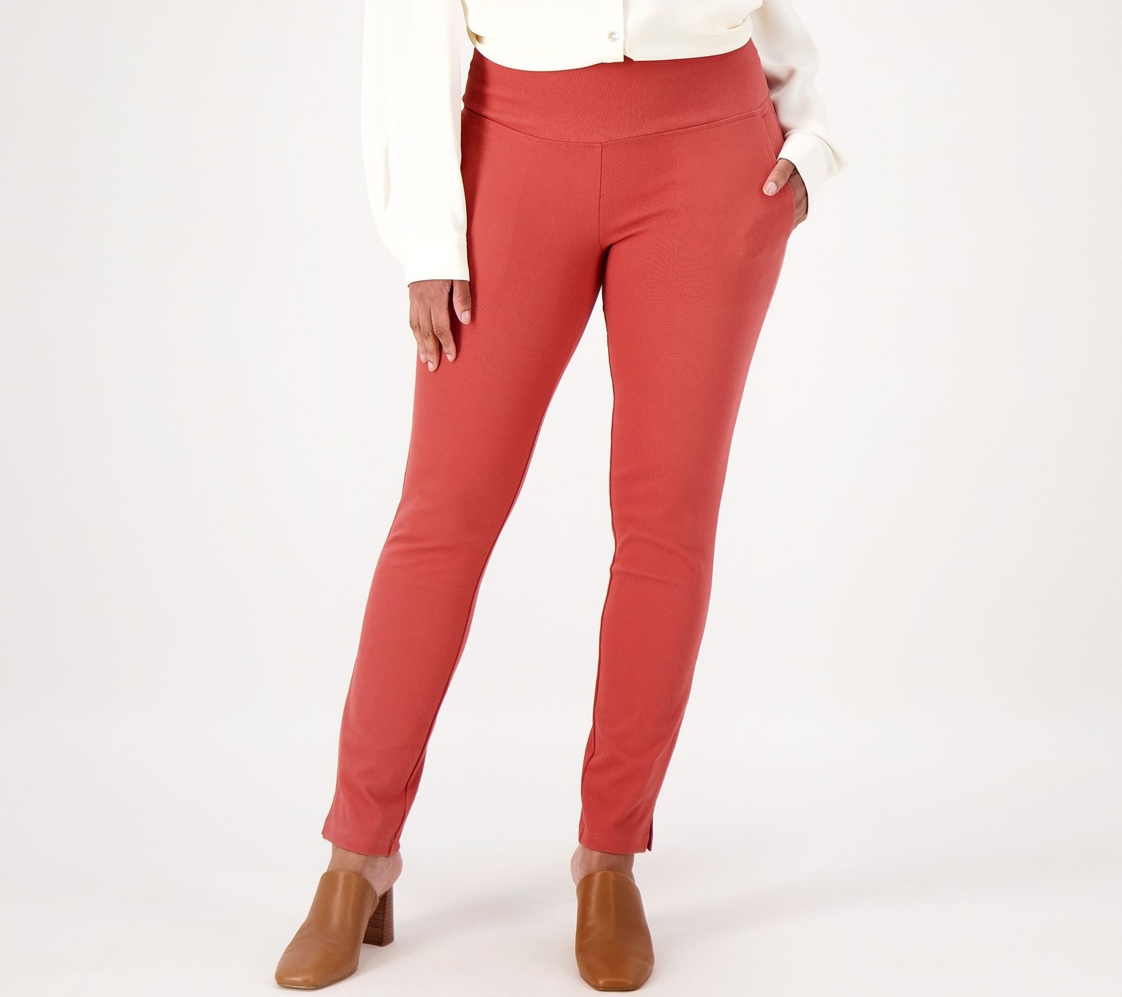 Women with Control Women's Pants Sz L Regular Prime Stretch Denim Orange A549008