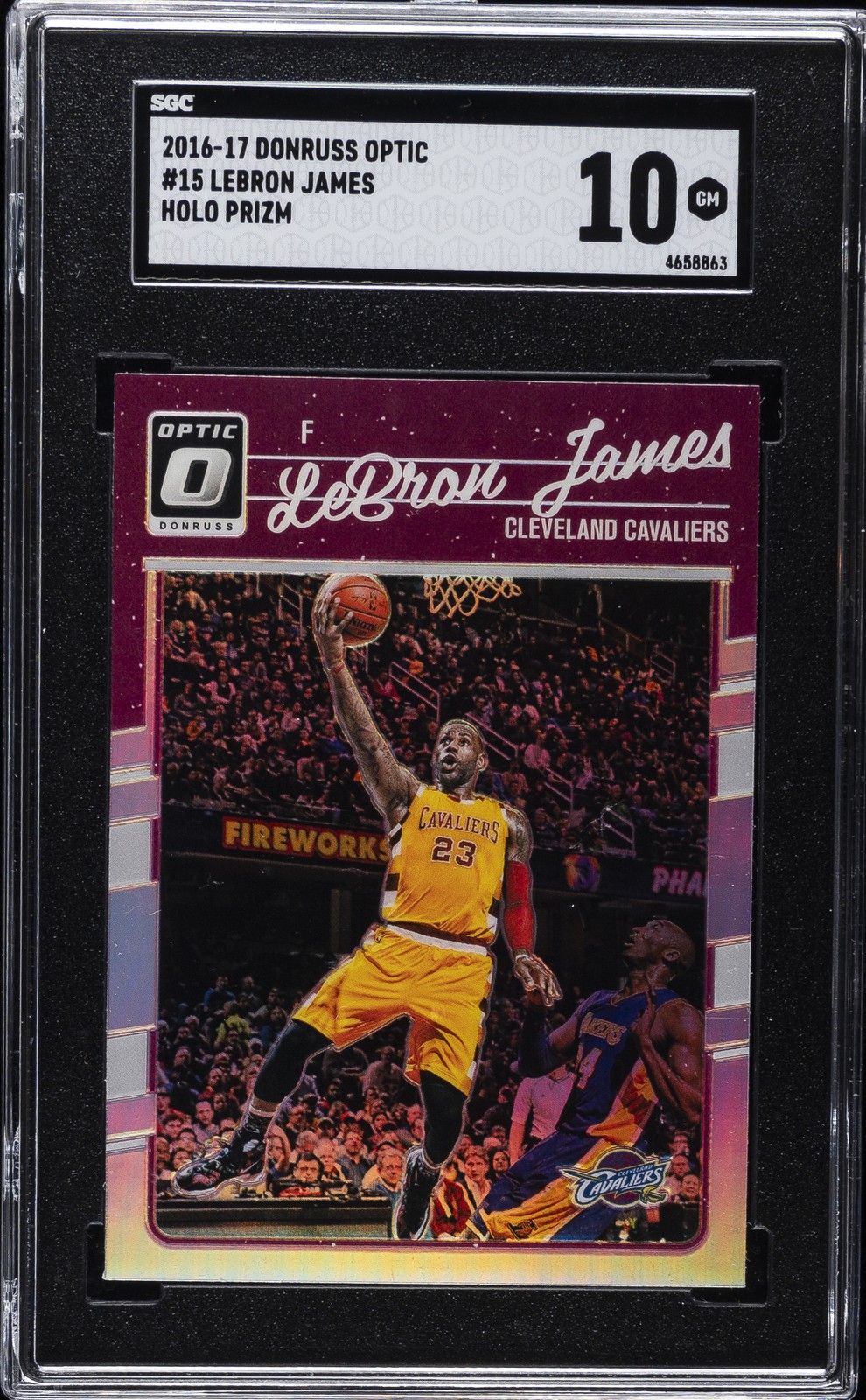 2016 PANINI DONRUSS OPTIC HOLO #15 LEBRON JAMES SGC 10 GM
