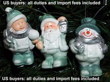 Hand-Blown Ceramic Ornament Happy Wishes Statuette-Suspension Set 3pcs 2021 #2