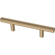 Solid Bar (10-Pack) Cabinet Handles 3" Hole Center Modern Pulls | Champagne B...