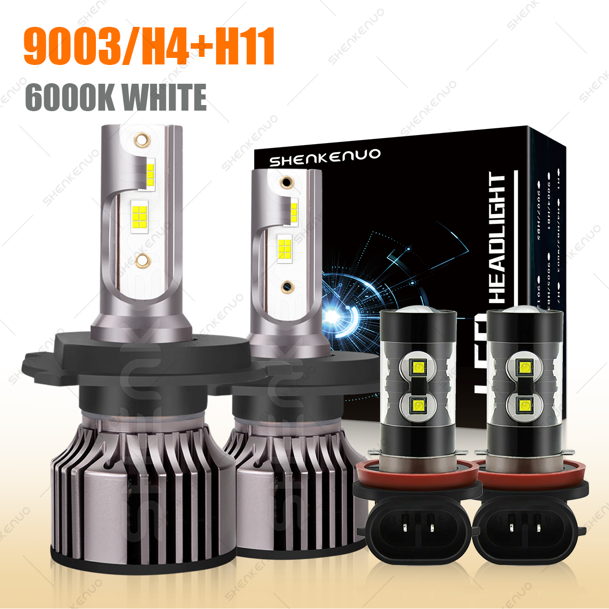 For Mitsubishi Mirage 2014-2024 LED Headlight High/Low Beam Fog Light 4X Bulbs