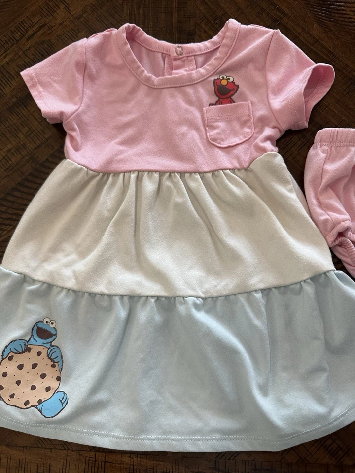 Vestido Calle Sésamo 6 Meses Niñas Elmo Cookie Monster Foto 2 de 4