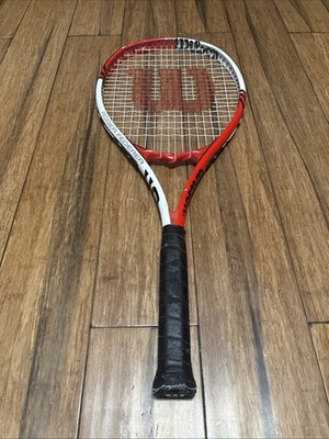 Wilson Roger Federer White Black Red 110 4 3/8 L3 Tennis Racquet