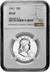 1961 50C Proof Silver Franklin Half Dollar NGC Graded PF 67 in New Holder
