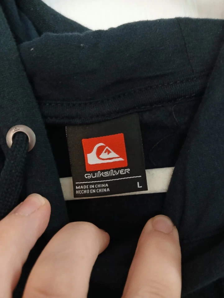 Sudadera con Capucha Logo Quicksilver Negra Talla L Pullover Surf Skate Foto 3 de 4