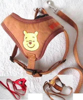 WAUWUF Hunde Geschirr + Leine Gr. XS S M schöne Stickerei in Braun klkxde