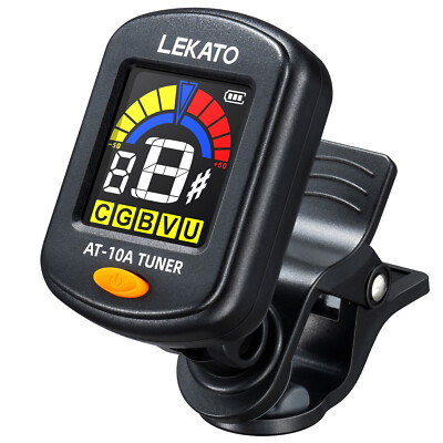 LEKATO Guitar Tuner Digital Rechargeable Clip On  LCD Color Screen for Violin
