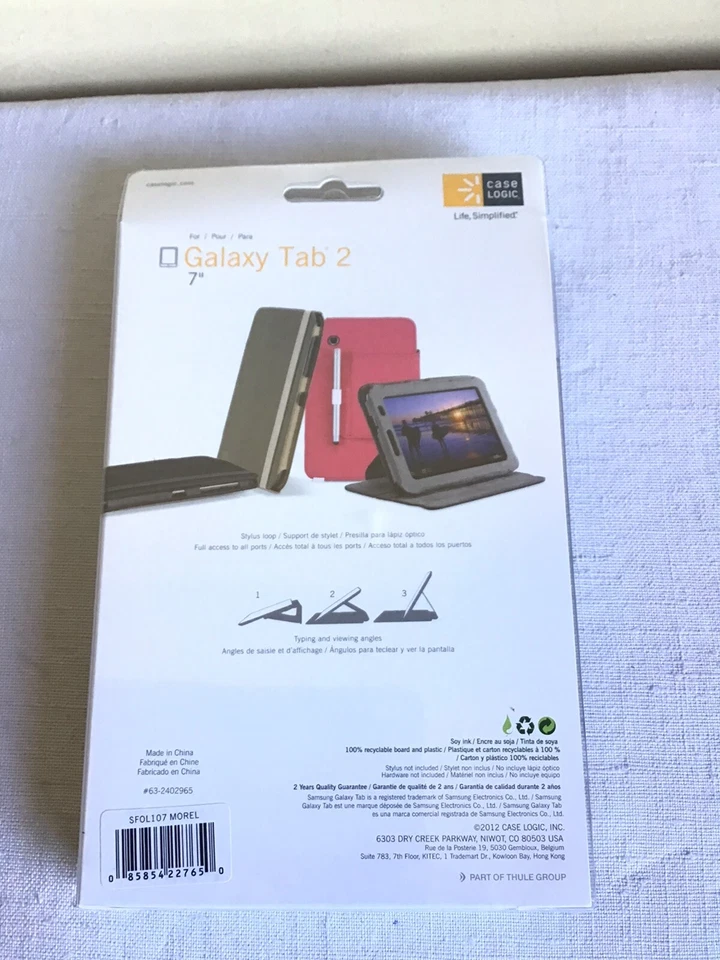 New Open Box Case Logic Galaxy Tab 2 Neutral Gray Tan 7" Folio Case #63-2402965 - Image 2 of 4