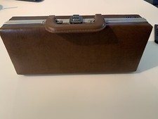 Vintage SAVOY 15 Cassette Carry Storage Case w/Handle Brown Vinyl SLIM EUC USA