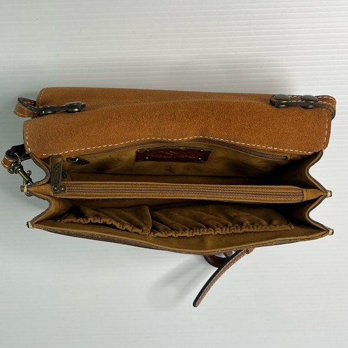 Patricia Nash Torri Italy Tan Genuine Leather Crossbody Handbag Purse VGC - Picture 17 of 20