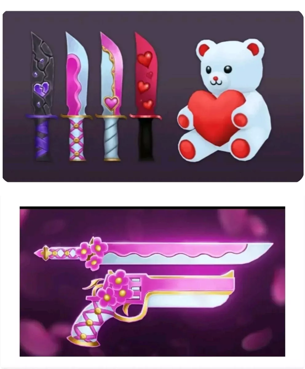 LOVE GUN HEARTBLADE HEART PET, 3 ITEMS TOTAL💕💖MM2 ROBLOX 💕💖FAST  DELIVERY!!