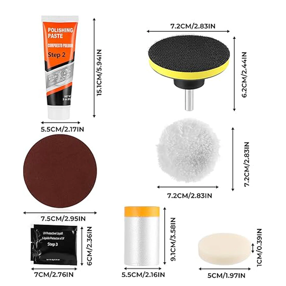 NEU Scheinwerfer Polier Set, Politur-Set, Aufbereitungs-Set, Scheinwerferpolitur - Bild 2 von 4