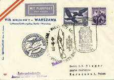 ÖSTERREICH 1956 Vögel 60 g u.a. Mitläufer-Erstflug LH-OST BERLIN - WARSCHAU RR!