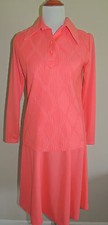 VINTAGE MONTGOMERY WARDS ORANGE POLY BLEND 2 PIECE SUIT
