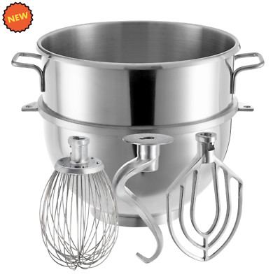 60 Qt Bowl & Attachment SET Dough Hook Wire Whip Flat Beater H600 Hobart Mixer