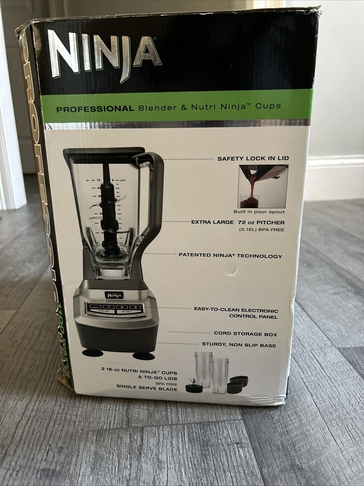 Nutri Ninja Blender with 2 Nutri Ninja Cups (BL740) 622356534611