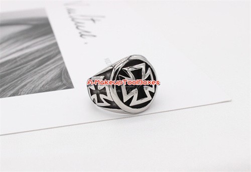 Men's Stainless Steel Crusader Knights Templar Cross Finger Ring 7-12# J555 - Picture 6 of 6